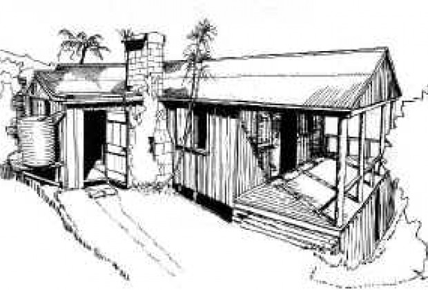 Waitakare Hut Drawing 1